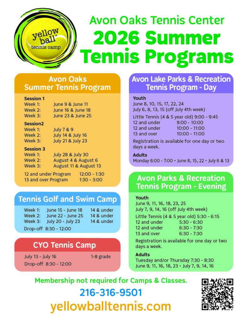 2026 Tennis Camps Flyer